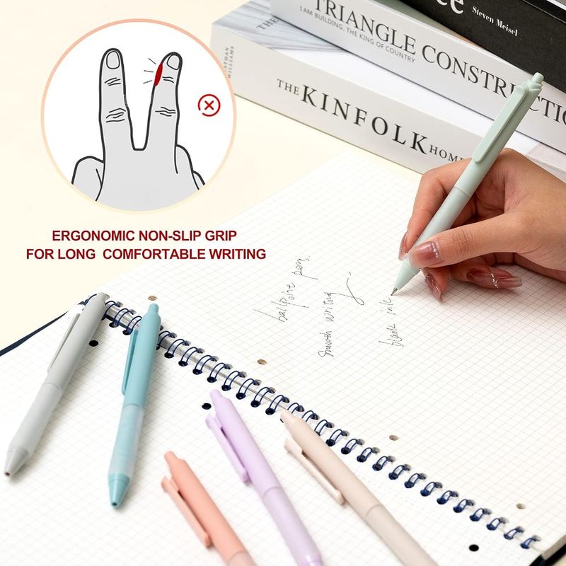 Ballpoint Pens Medium Point 1mm Black Pen With Super Soft Grip Ball Point Pen For Men Women Retractable Pens 6pack_voghion.com