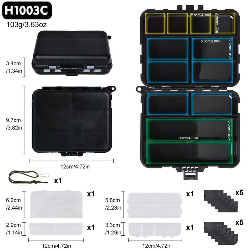 Plastic Accessories Double-Sided Storage Lure Bait PP Fishing Tackle Box_voghion.com