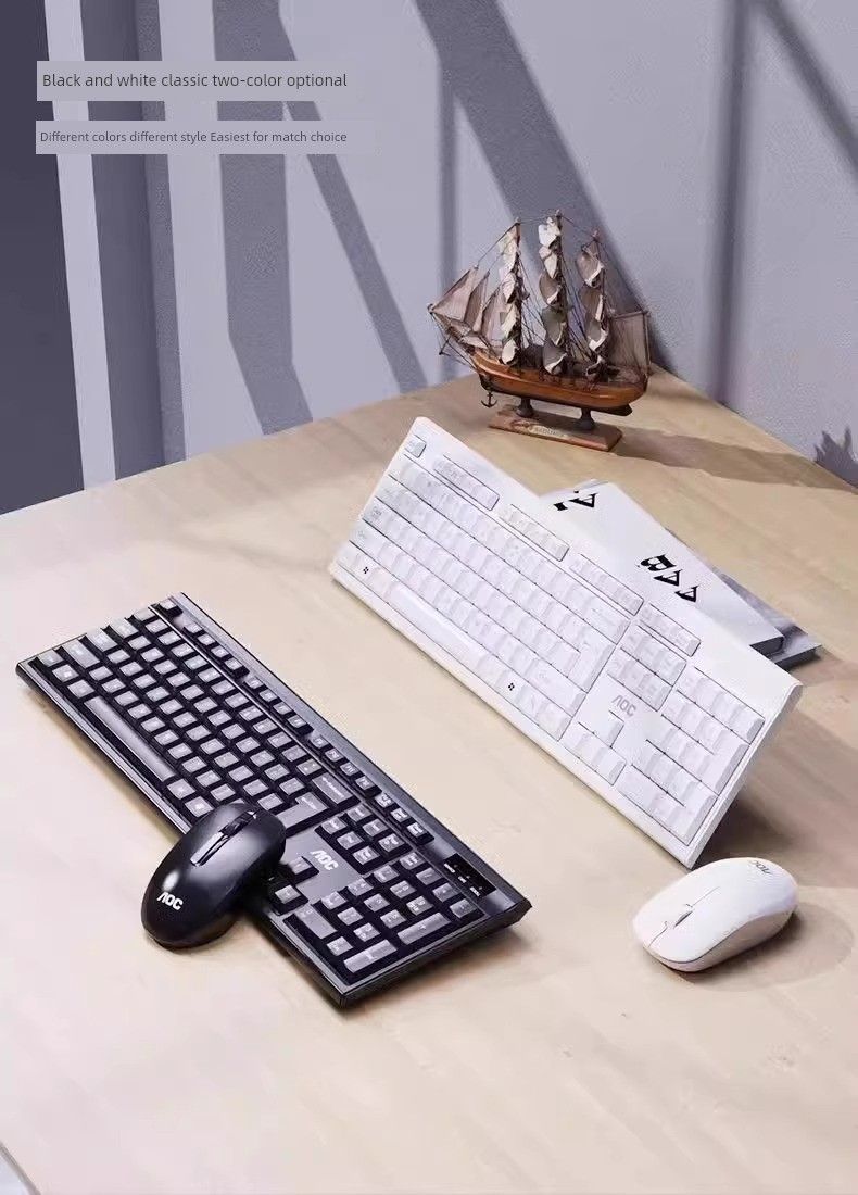 Bezdrôtová klávesnica a myš AOC KM402, počítač, notebook, vodeodolný dizajn, kancelária, domácnosť_voghion.com