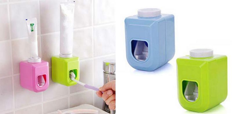 Automatic Adhesive Toothpaste Squeezer Toothpaste Rack Dental Storage Box Lazy Toothpaste Squeezer Toothbrush Holder_voghion.com