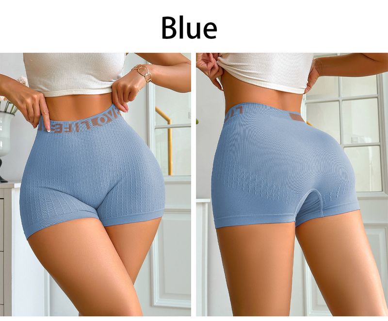 High Waist Women's Workout Shorts With LOVE Print - Seamless, Breathable & Anti-Slip Yoga Shorts For Running, Gym, Lounge_voghion.com