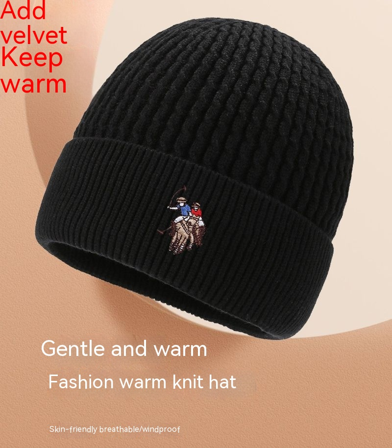 Hat, men's coldproof knitted plush thickened warm wool cotton hat, winter cycling windproof and cold hat_voghion.com