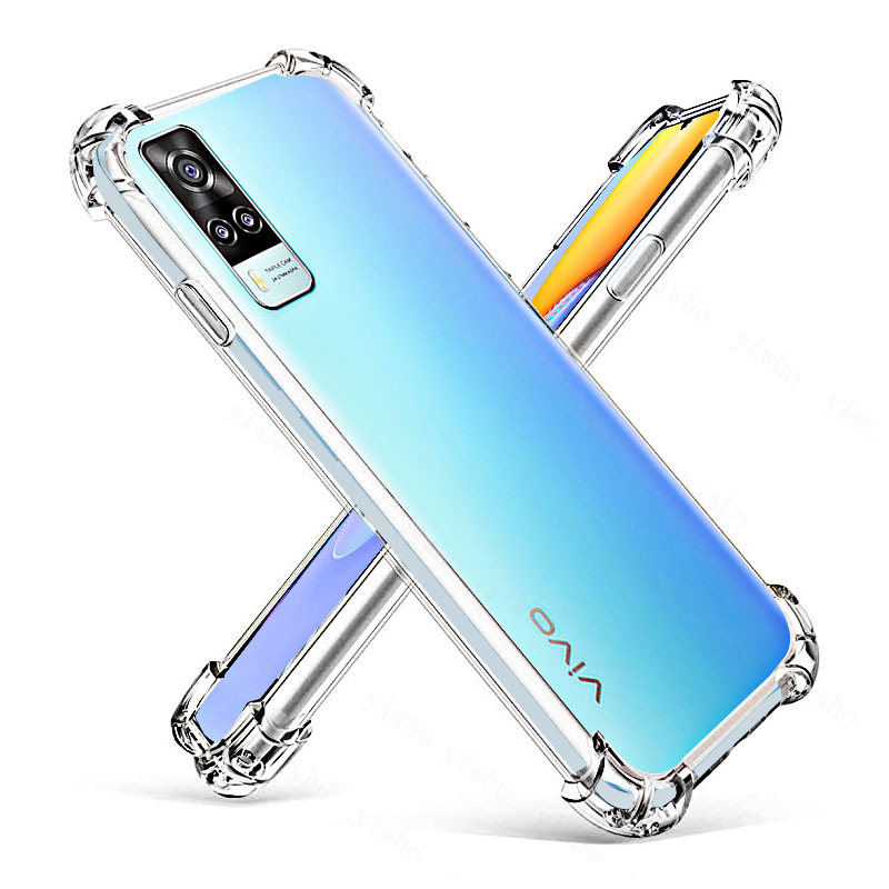 Rüstung Silikon Fall für VIVO Y31 Y51 Y72 Y52 Soft Clear Abdeckung auf Für VIVO Y70 Y50 Y30 Stoßfest Transparente Fällen coque Y 31 51_voghion.com