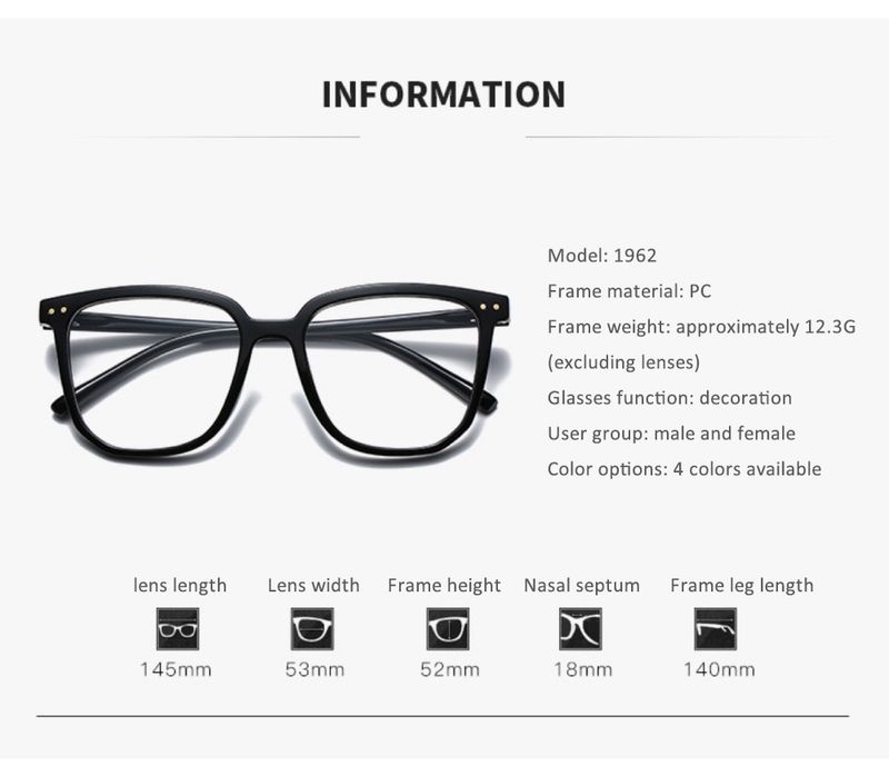 Block Ier Brille Katzenauge Klare Linse Ultraleichte Unisex-Mode Brille Optische Brille Flache Linse Augenschutz Einfache Brille_voghion.com