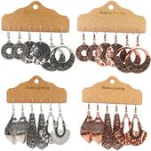 orecchini set moda gufo ali orecchini argento antico combinazione accessori_voghion.com