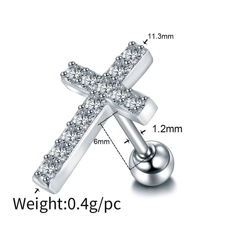 Nuovo chiodo per osso dell'orecchio in acciaio inossidabile stella a cinque punte cuore di pesca croce micro-intarsiato zircone vite per chiodo vite sfera gioielli per puntura_voghion.com