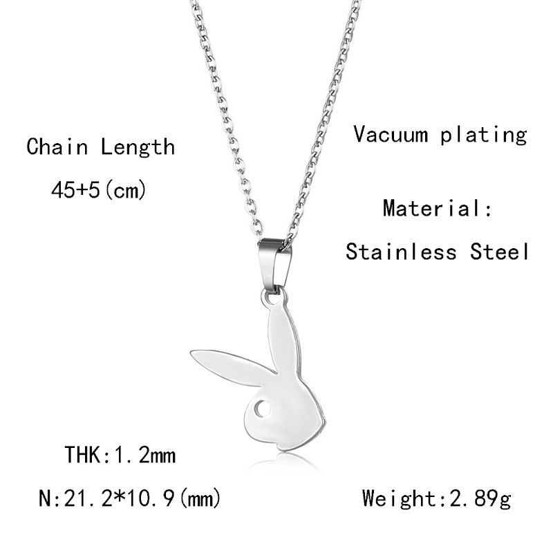 Pronta consegna Trendy Baby Rabbit Collana Donna Ragazza Acciaio Inossidabile Coniglietto Testa Ciondolo Collane Moda Adorabile Animale Gioielli_voghion.com