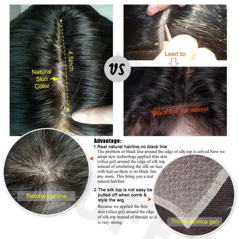 Yaki Bob Seidebasis Vollspëtz Perück lénksen Deel ouni Klebstoff Kuerz Bob Seid Top Vollspëtz Mënschenhoer Perücken 10A Topqualitéit Virgin Hoer_voghion.com