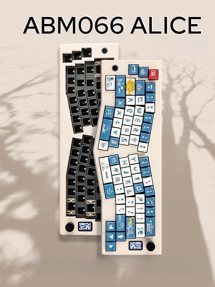ABM066 Drei-Modus Alice Mechanische Tastatur Dichtungsstruktur Bluetooth Knopf VIA Custom Kit_voghion.com
