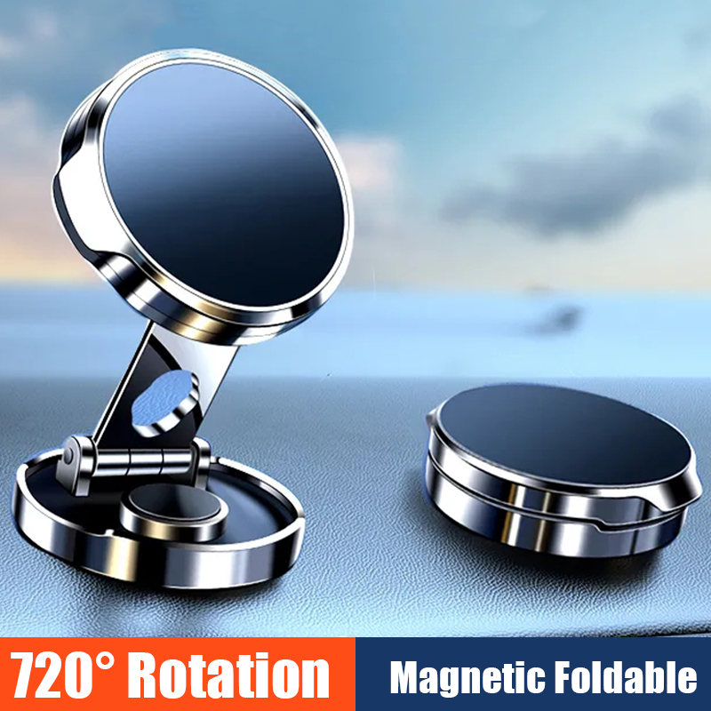 Autotelefoonhouder Stevige magnetische autohouder 720° opvouwbare ronde houder, ondersteunt universele telefoon_voghion.com