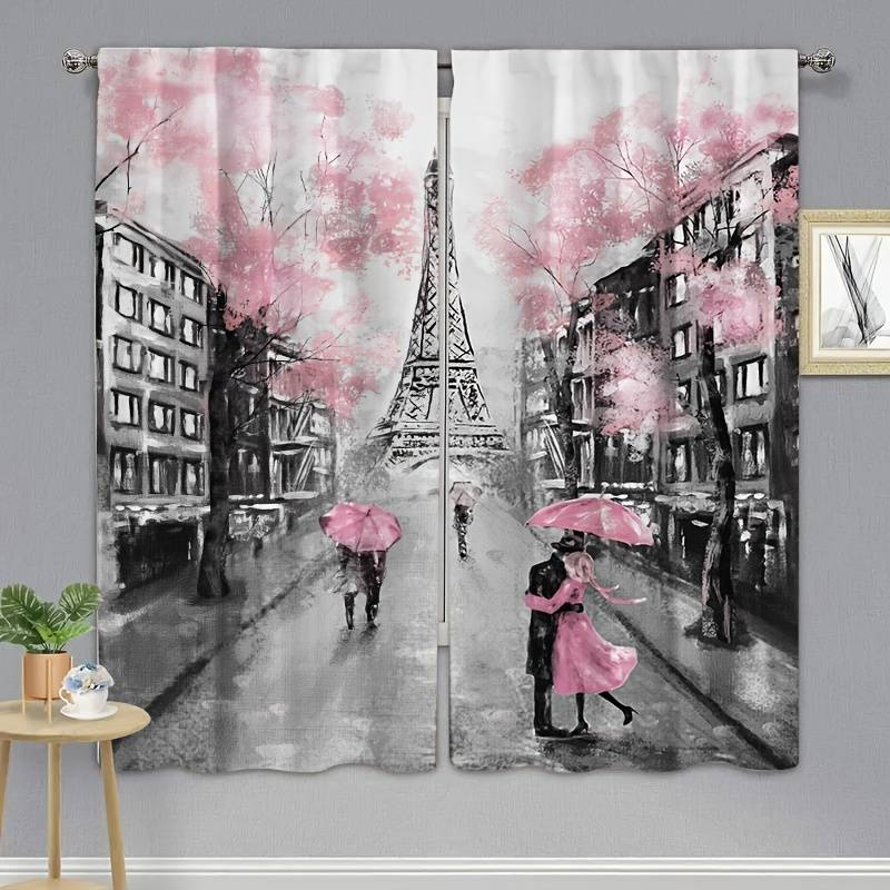 Rideaux semi-occultants en polyester imprimé tournesols, passe-tringle, pour salon et chambre à coucher_voghion.com