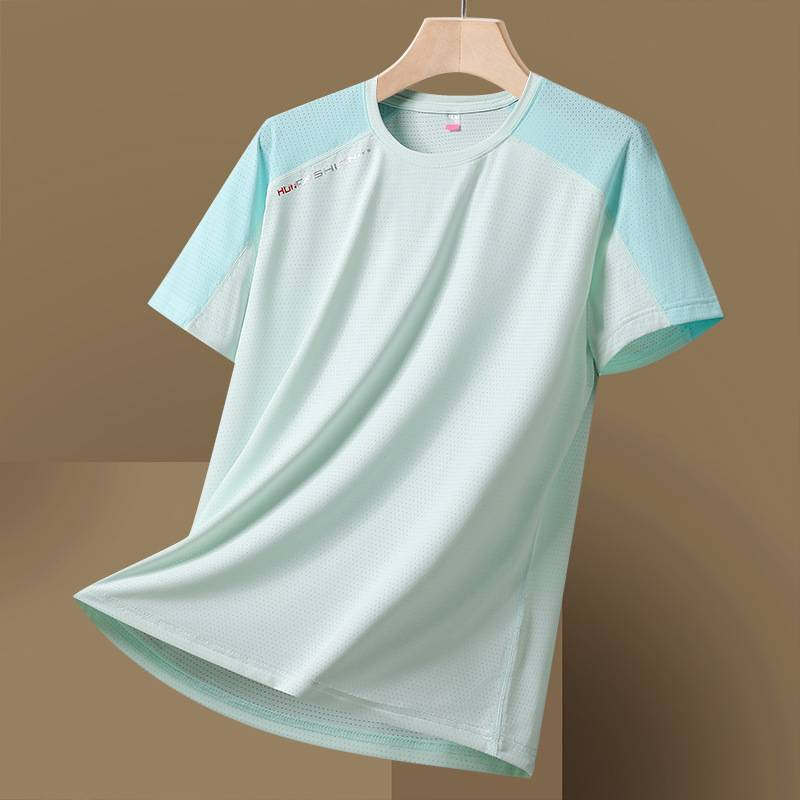 Men's Clothing Plus Size Ice Silk T Shirt Summer Men's Sports Running Couple Wear Quick Drying Short Sleeve Cool Breathable_voghion.com