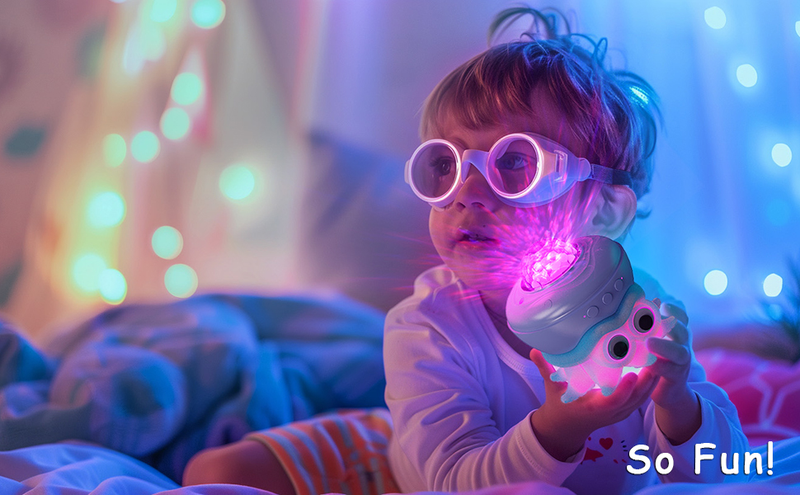 Lampa projekcyjna Octopus - podwójna funkcja - projektor i lampka nocna, zasilana przez USB, pilot zdalnego sterowania i timer, dekoracja pokoju, prezent uwielbiany przez osoby w każdym wieku_voghion.com