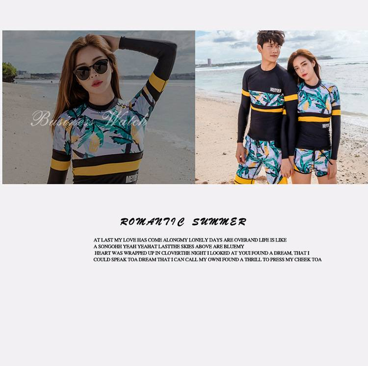 Traje de baño de dos piezas para hombre y pareja de alta gama, ideal para surf y buceo en la playa, de secado rápido para mujer._voghion.com