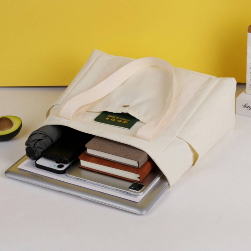 Large Capacity Tote Canvas Bag For Work And Outings, High-Quality, Commute-Friendly, Versatile, Literary Student Style Book Single Shoulder Canvas Bag_voghion.com