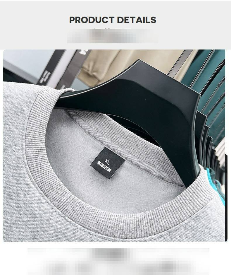 Jesienno-zimowa męska bluza z kapturem w dużym rozmiarze, plus aksamitna, 420 g, okrągły dekolt, modna, haftowana, ciepła, męska koszula z haftowanym misiem_voghion.com