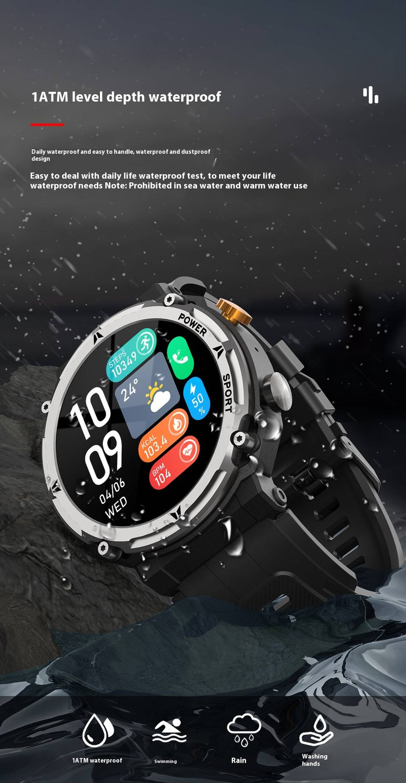 C21/C21PRO Rugged Smartwatch With Bluetooth Calling, Heart Rate & Blood Oxygen Monitor, Multi-Sport Tracking, Waterproof For Outdoor Adventures_voghion.com