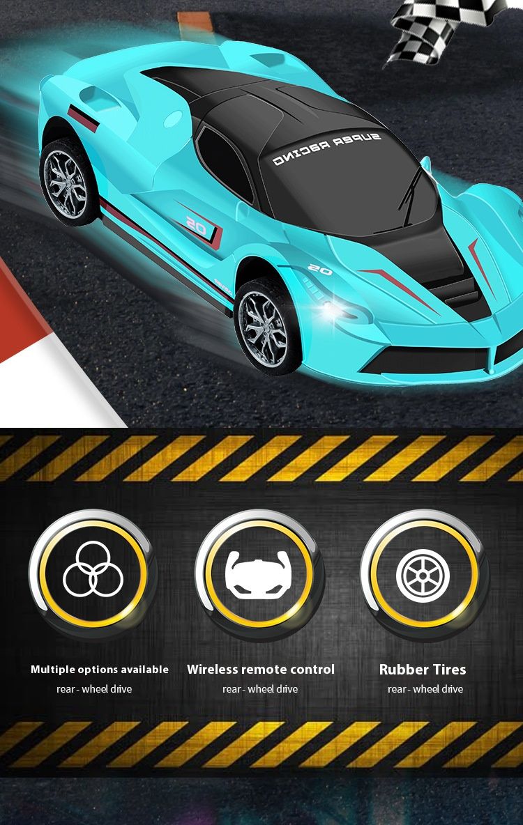 Zabawka zdalnie sterowany samochód wyścigowy RC 4-kanałowy – szybki samochód driftowy ze światłami LED (akumulatorowy, elektryczny, dla dzieci i dorosłych, model pojazdu terenowego)_voghion.com