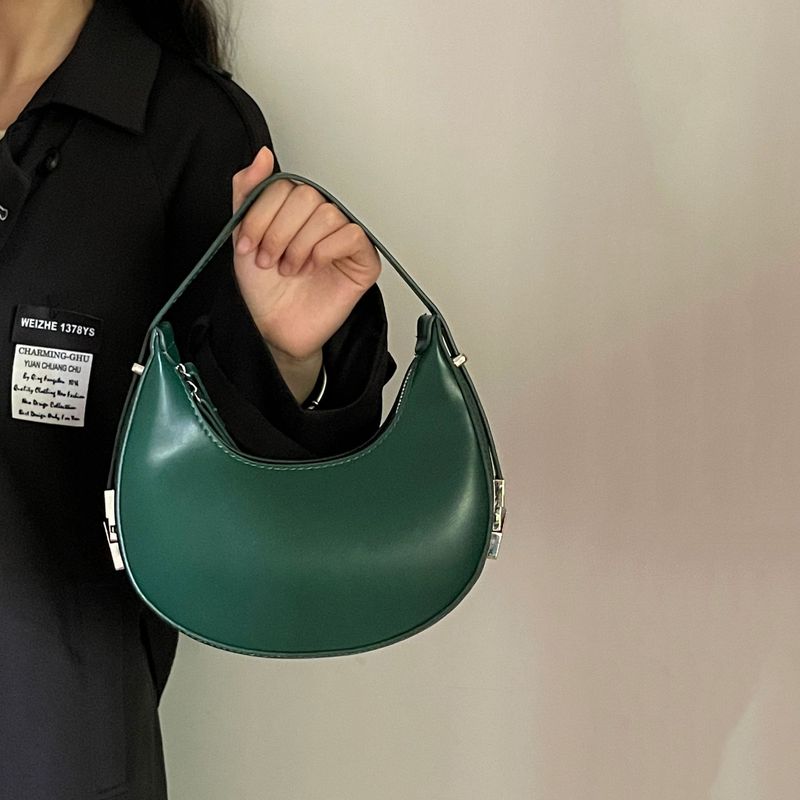 New Style Underarm Bag, Women's Single Shoulder Handbag, Easy To Match With Any Outfit, Secure Lock, Moon-shaped Bag._voghion.com
