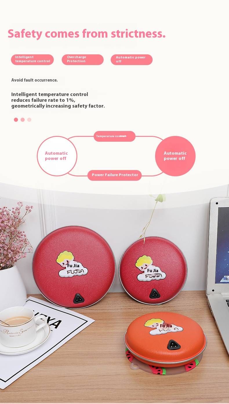 Ceramic Heating Hand Warmer - 220V USB Rechargeable, 420W Fast Warmth, Compact & Portable For Home/Outdoor Use (Red/Orange, M/L Size)_voghion.com