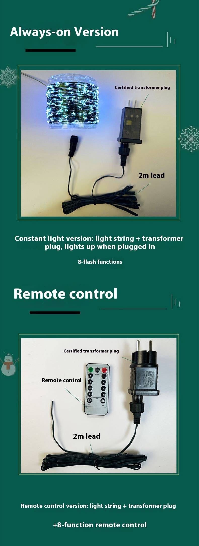 Luci LED a filo di rame – 20/50/100/200/500/1000/1500/2000 LED, telecomando, alimentazione solare/USB/batteria/plug-in_voghion.com