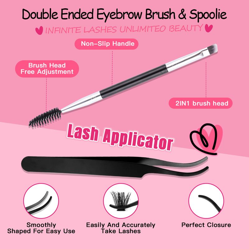 60D/80D/100D Combined False Eyelashes, DIY Extension Set, Thick And Curly Segmented, A Must - Have For Eyelash Enthusiasts_voghion.com