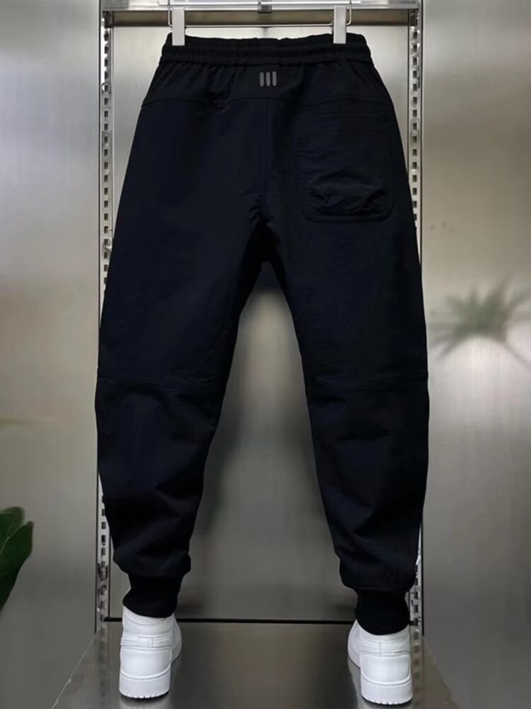 Herren Haremshose mit lockerer Passform – Atmungsaktiv, schnelltrocknend, mit Bündchen am Knöchel (Schwarz, M-3XL)Herrenbekleidung_voghion.com