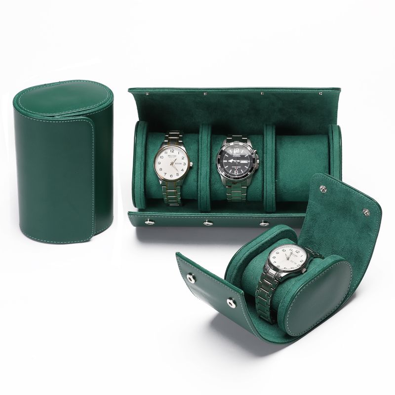 Portable Watch Box High Grade Leather Black Watch Storage Box Dustproof And Drop Proof Multifunctional Portable Watch Bag_voghion.com