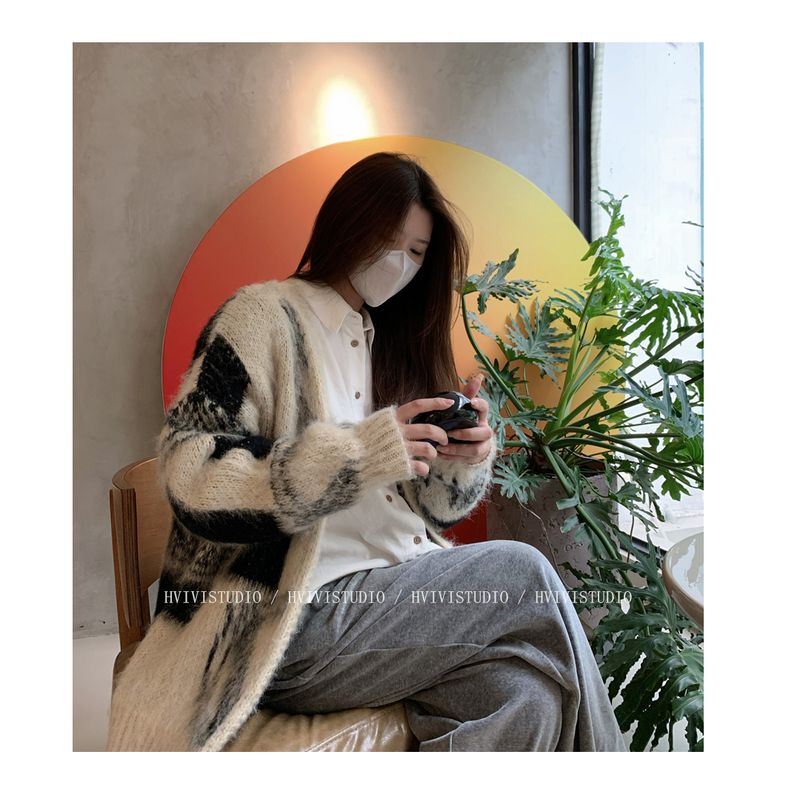 HVIVI Lazy Style Strickjacke Pullover Jacke Damen, verdicktes Nischendesign Sinn, kleines Oberteil für Herbst und Winter_voghion.com