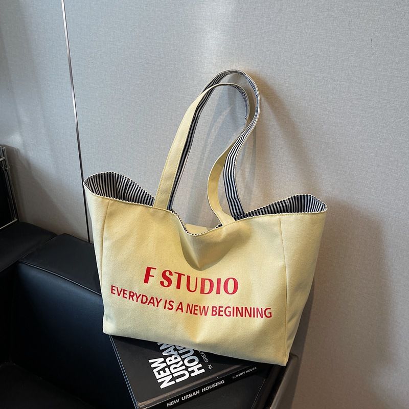 Women's New 2025 Canvas Large Capacity Tote Simple Shoulder Bag Casual Backpack For Women_voghion.com