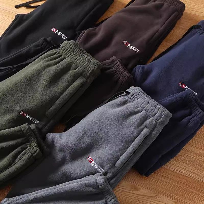Pantaloni da tuta chiusi da uomo e da donna, caldi e caldi, resistenti al freddo, in pile spesso e velluto, per attività all'aperto, tempo libero e sport, adatti a autunno e inverno._voghion.com
