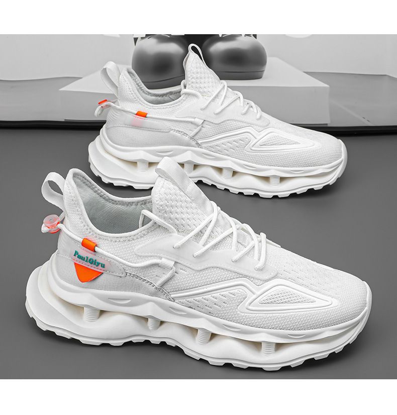 Net surface super lightweight breathable casual sports shoes stretch increase daddy shoes man_voghion.com