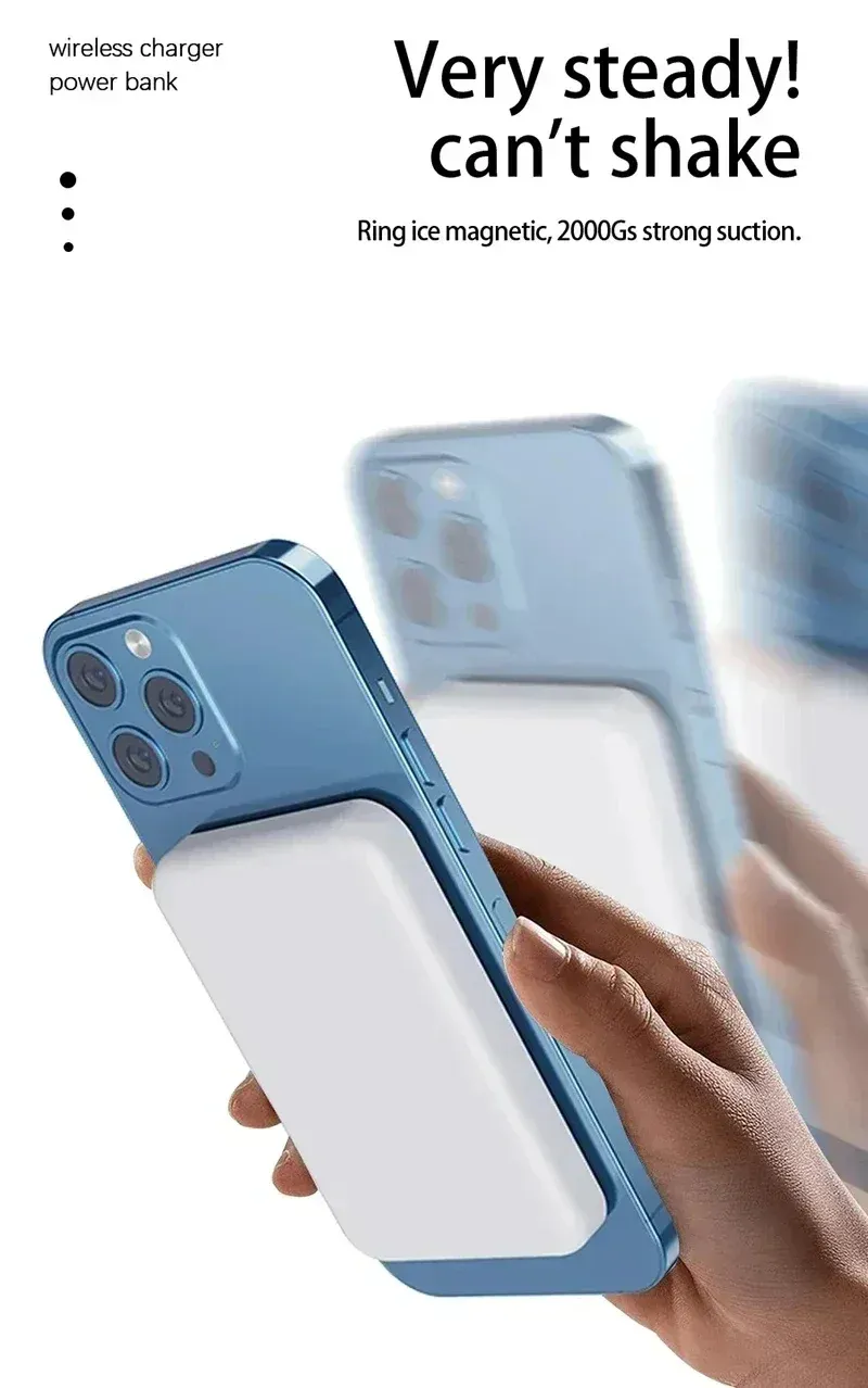 Caricabatterie magnetico wireless Xiaomi da 15 W per Natale, Mag Safe, iPhone 16, 17 Pro Max, 50000 mAh, grande_voghion.com