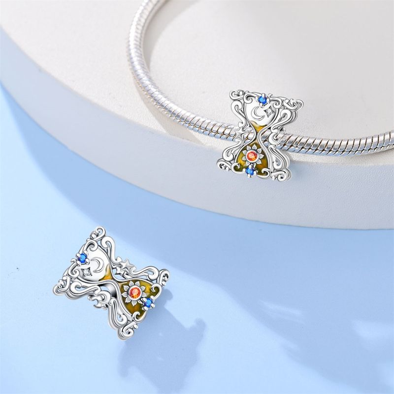 Gioielli da donna, ciondolo a forma di stella dei tarocchi, luna e clessidra, perline fai da te, accessori per gioielli, bracciale in argento placcato in rame_voghion.com
