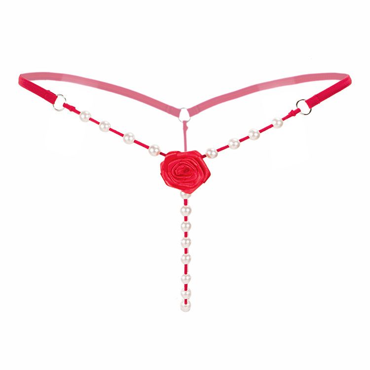2025d Sexy Pearl Massage Tanga Rose G-String Höschen Frauen Niedrige Taille Offener Schritt Transparente Versuchung T-back 2143_voghion.com