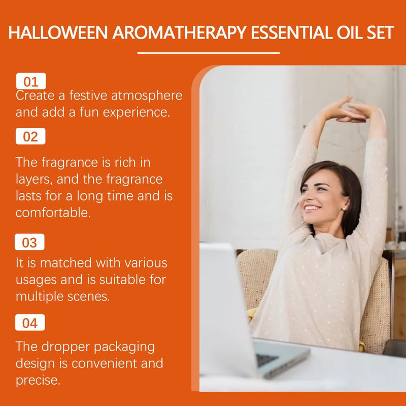 JUE FISH Halloween Essential Set Home Aromatherapy DIY Diffuser Fresh Atmosphere Fragrance Oil Gift Box_voghion.com