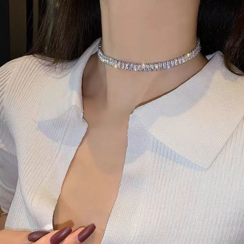 Collana Light Luxury Zircon Simple Fashion N High Sense Temperament Short Neckbone Chain Moda personalizzata_voghion.com