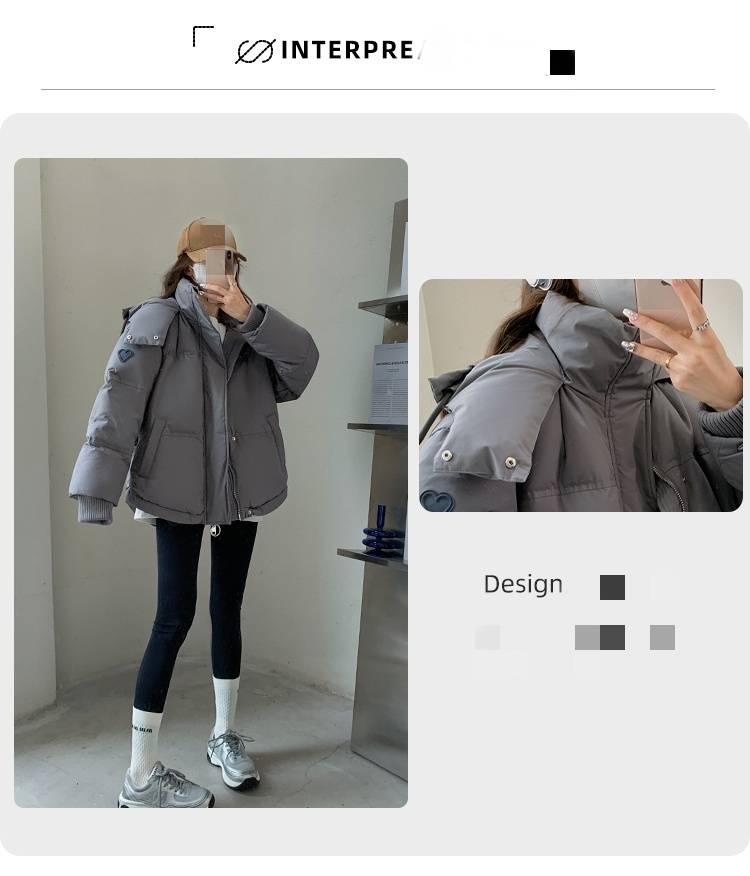 Giacca corta in cotone invernale New Love 2024 per uomo e donna, design ispessito, cappotto Breadman_voghion.com