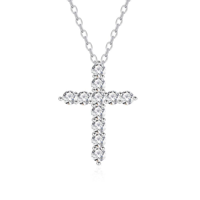 Collana con croce in argento 925, gioielli da donna, catena Hip Hop di alta qualità con diamanti, catena a clavicola_voghion.com