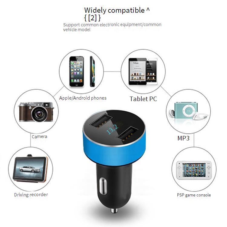 Dual USB Car Charger Adapter – Fast Charging 2.4A, Mini Cigarette Lighter Socket Power Converter For IPhone, Android, IPad_voghion.com