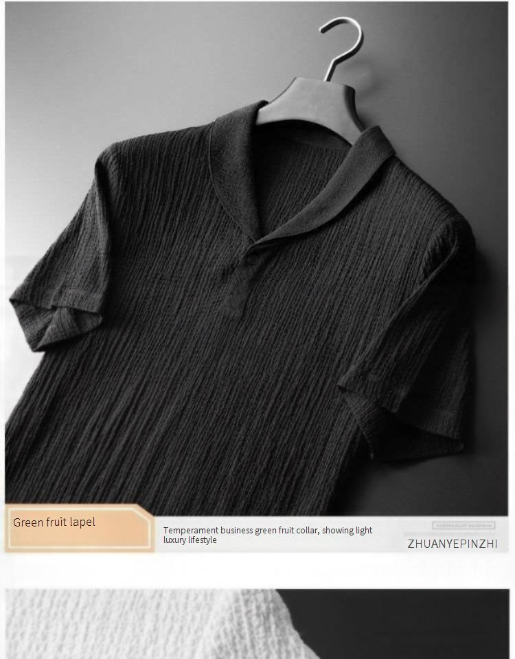 Premium Men's Summer Silk-Like Lounge Set – Breathable Short Sleeve & Relaxed Fit Pants (Lightweight Luxury Two-Piece)_voghion.com