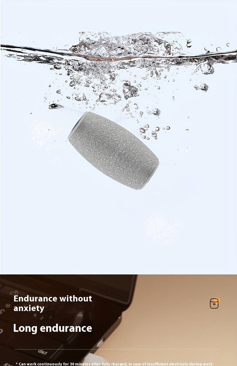 1 lixadeira elétrica recarregável para remover calosidades e calcanhares rachados, com 3 cabeças de lixa substituíveis e 2 configurações de velocidade_voghion.com