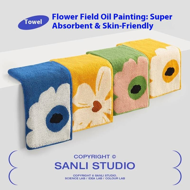 Jacquard Cotton Bath Towel - 100% Pure Cotton, 32S Yarn, 36x72cm, Floral Embossed Design, Soft & Absorbent For Face/Body_voghion.com