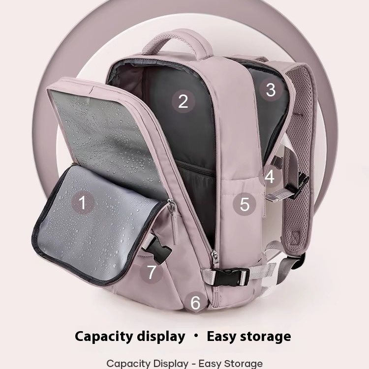 Zaino da viaggio compatto e leggero per uomo e donna, zaino multifunzionale per laptop con tessuto Oxford, scomparto per computer da 16 pollici_voghion.com
