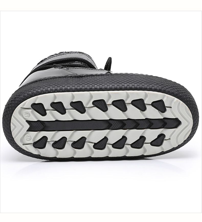 Bottes de neige à lacets pour femme, design de marque, plateforme antidérapante, imperméable, en cuir, épaisses et chaudes, en coton, collection hiver 2024_voghion.com