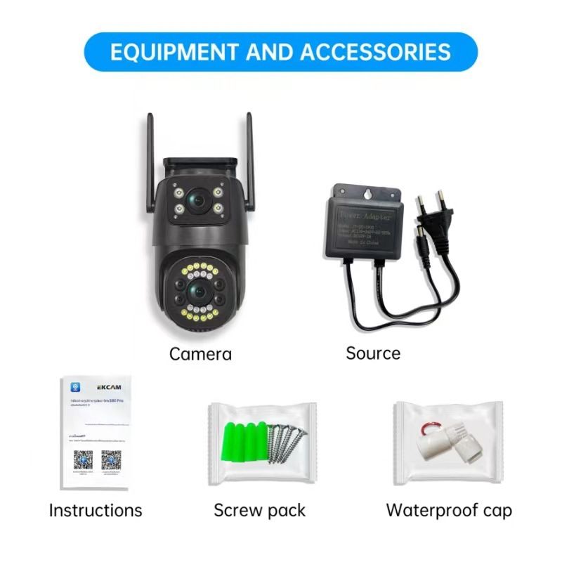 4,0 Millionen Bullet-Netzwerkanschluss, Vollfarb-Überwachungskamera, Dual-Objektiv, 4-MP-Außenmonitor_voghion.com