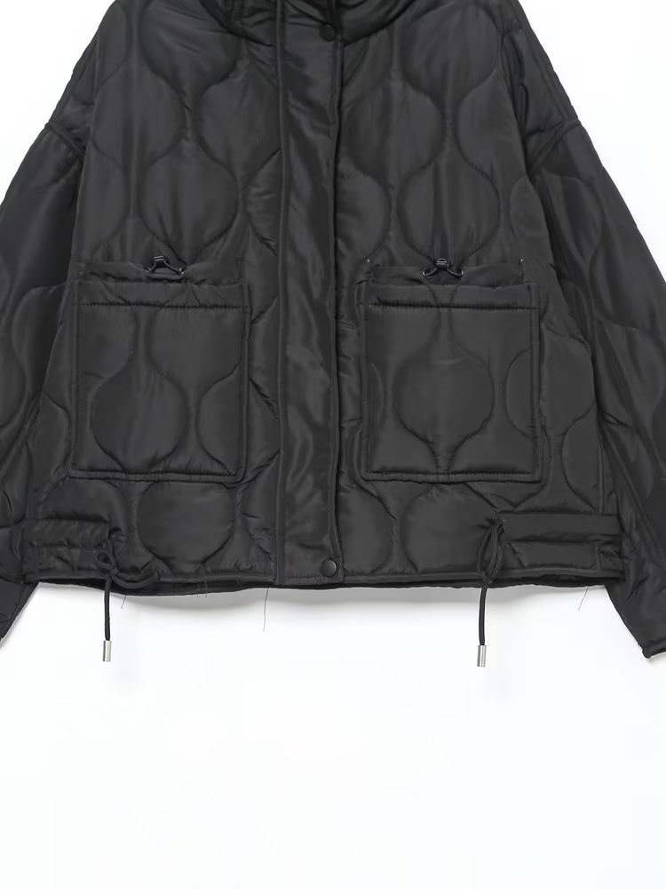 2024 Spring New Stand up Collar Cotton Loose Fit Short Coat Women's E73093Q_voghion.com