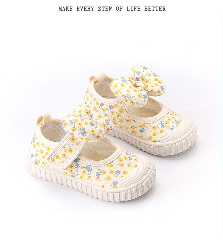 Mädchen bogen leinwand schuhe non-slip weiche sohle neue atmungsaktive casual schuhe vielseitig kinder schuhe_voghion.com