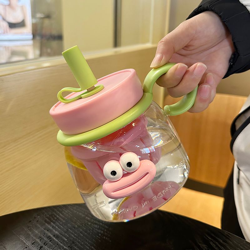 Girls' Water Bottle Summer High-Value Straw Belly Large Capacity Strainer High Temperature Resistant Cute Tea Brewing_voghion.com