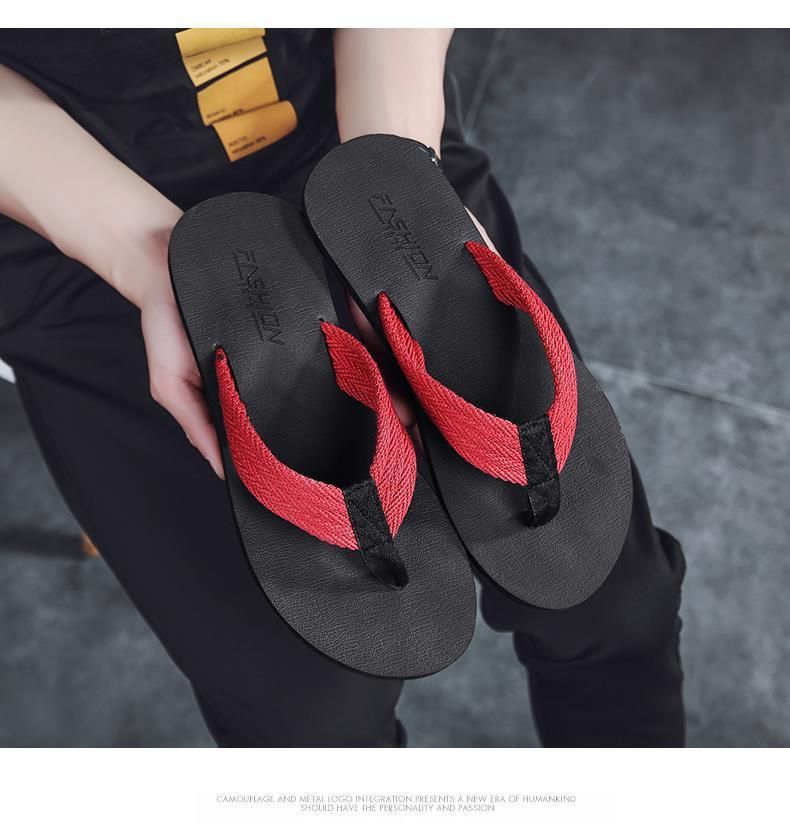 Men's Flip Flops – Soft EVA Slippers With Anti-Slip Sole For Beach/Gym (Black/Beige/Grey/Red)_voghion.com